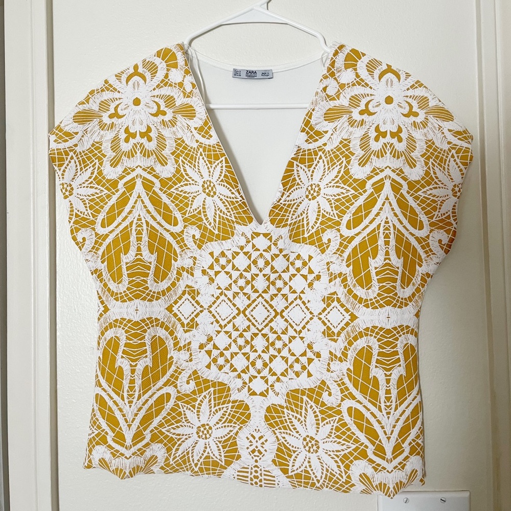 Zara wide sleeve blouse